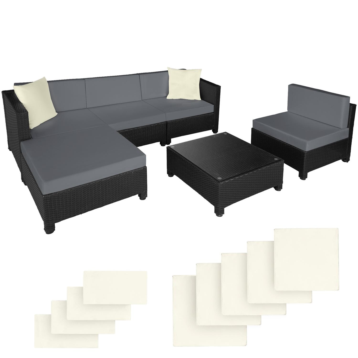 Hagemøbel sofagruppe poly rotting - svart (3 av 10)