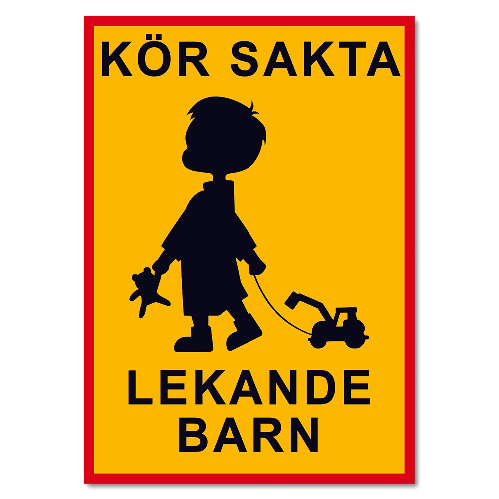 Skylt / Varningsskylt Lekande barn