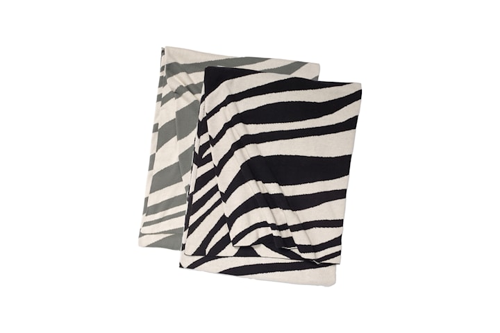 Classic Collection zebramönstrad stickad pläd