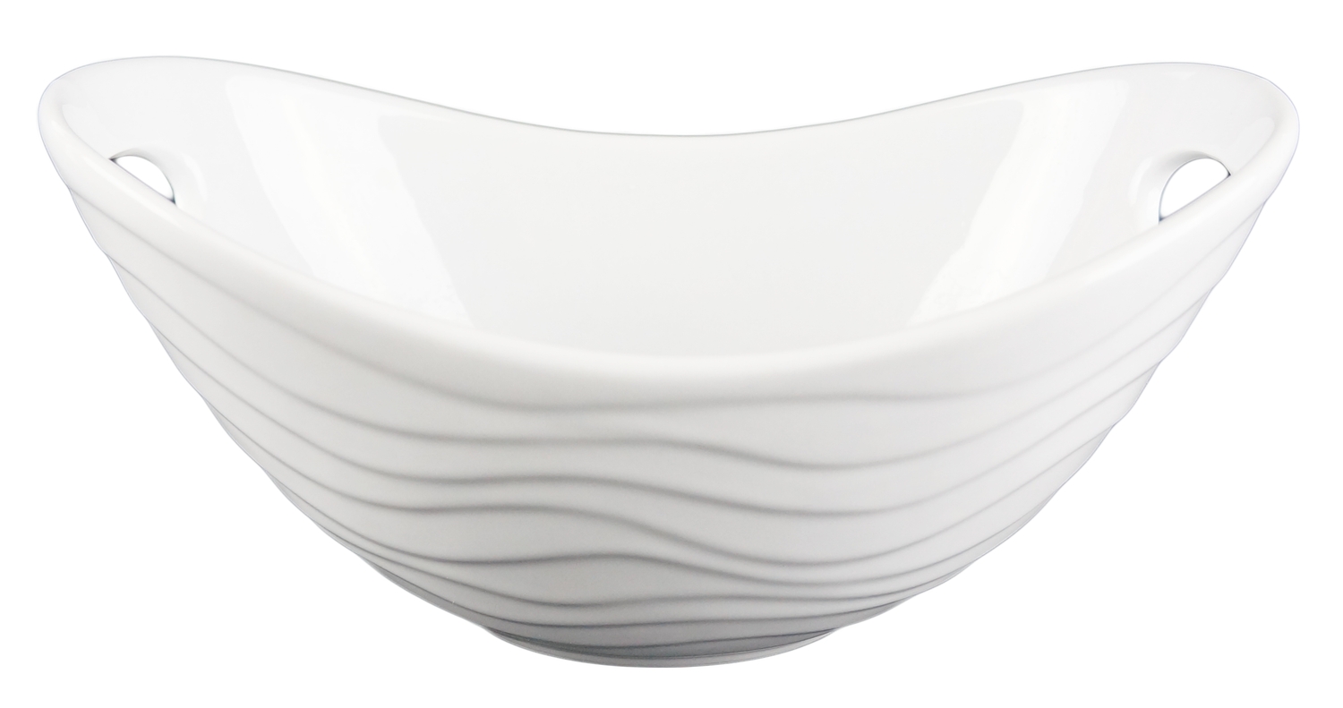 Stor Porslins Skål Handtag Mönstrad - 4 Pack