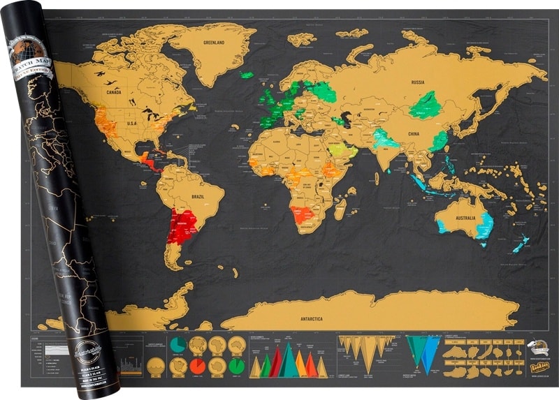 XXL Scratch Map - Världskarta där du skrapar de länder du besökt (20 av 35)