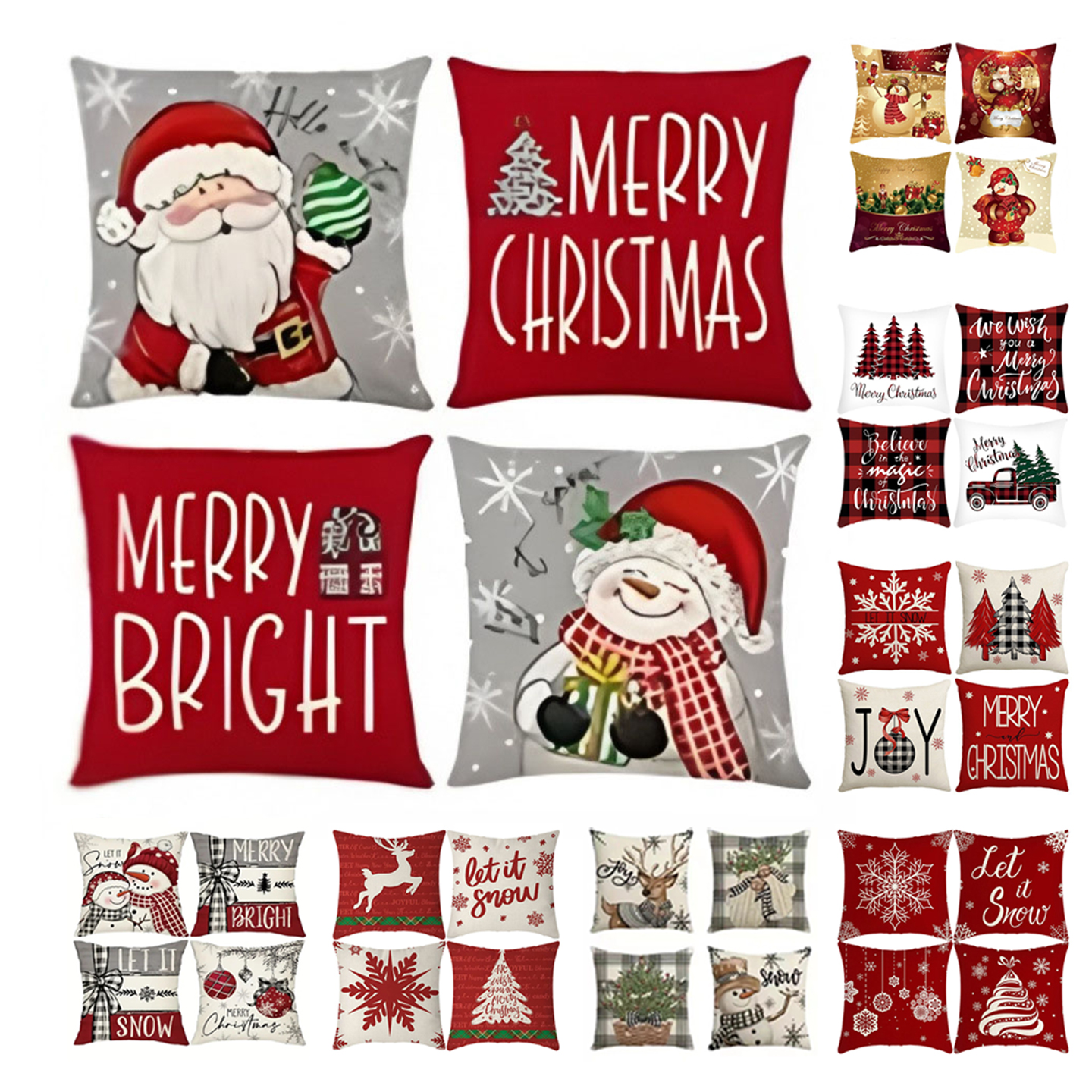 Putetrekk til julemotiv 45x45 cm, 4-pack