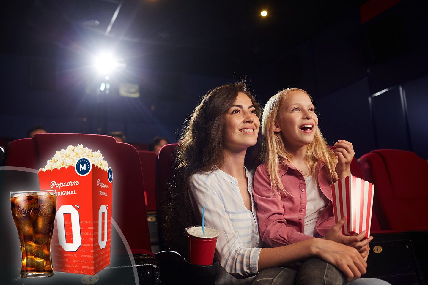 Kinobilletter hos ODEON, velg popcornmeny, hverdagsbillett, ordinær- eller gullbillett