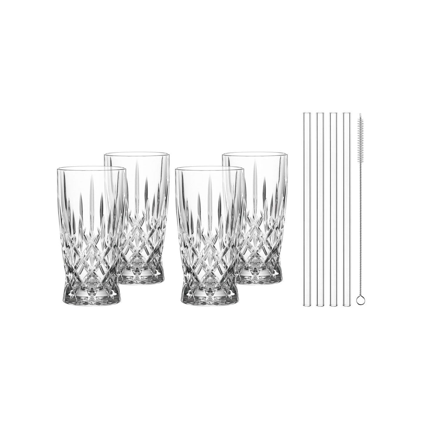 Nachtmann Noblesse Latte Macchiato med sugrör 4-pack