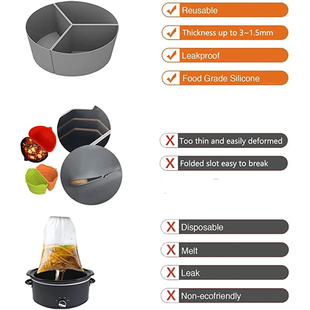 Återanvändbar slow cooker-insats i silikon (10 av 17)