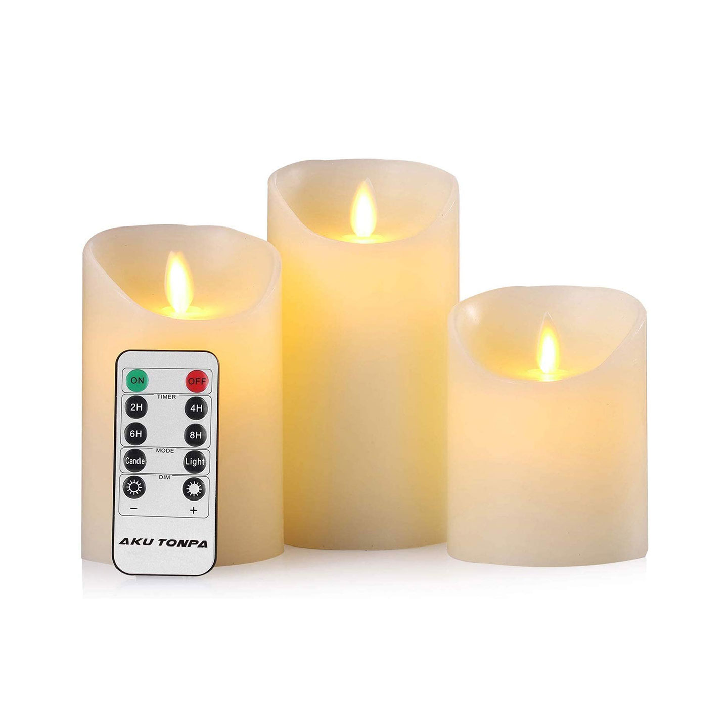 LED-kubbelys med fjernkontroll, 3-pack