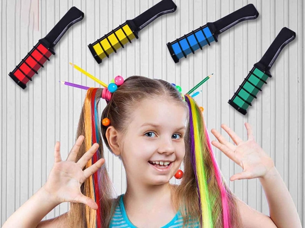 10-pack Chalk Comb / Hair Crayons - Midlertidig hårfarge (6 av 9)