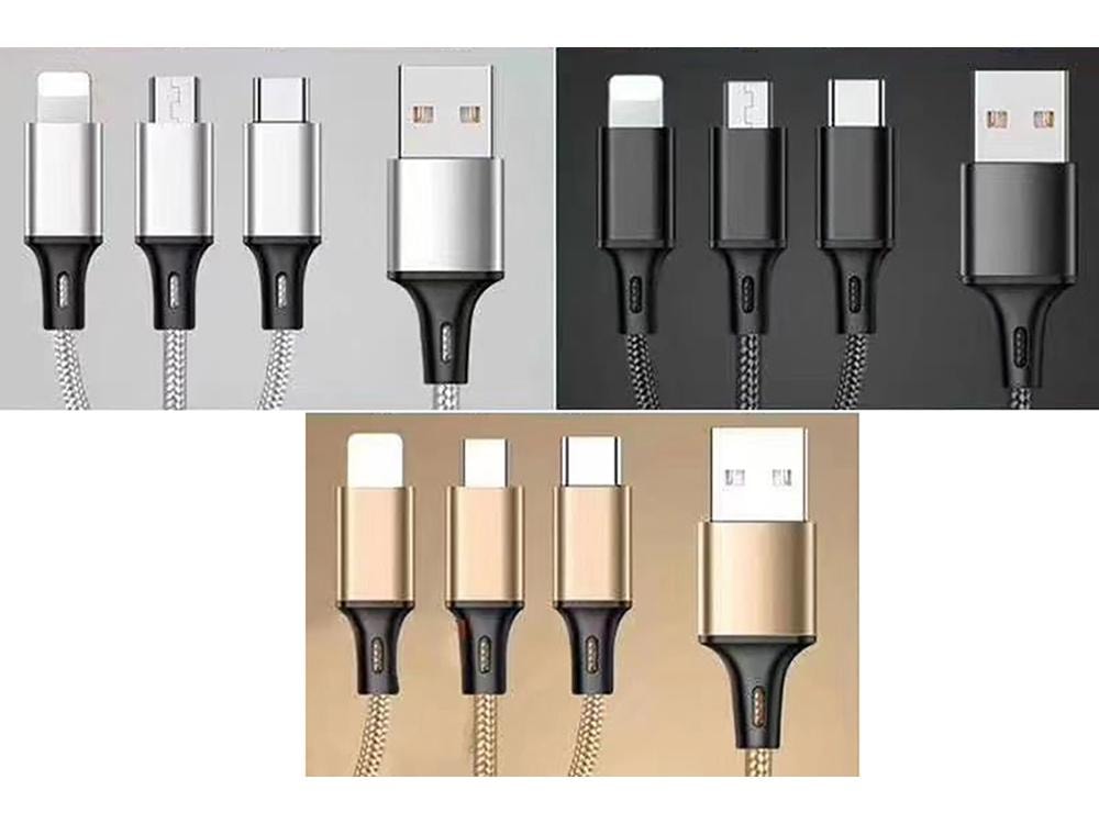 Ladekabel Multi 3in1, USB-C, Micro-USB, iPhone - 1,2 m (4 av 5)