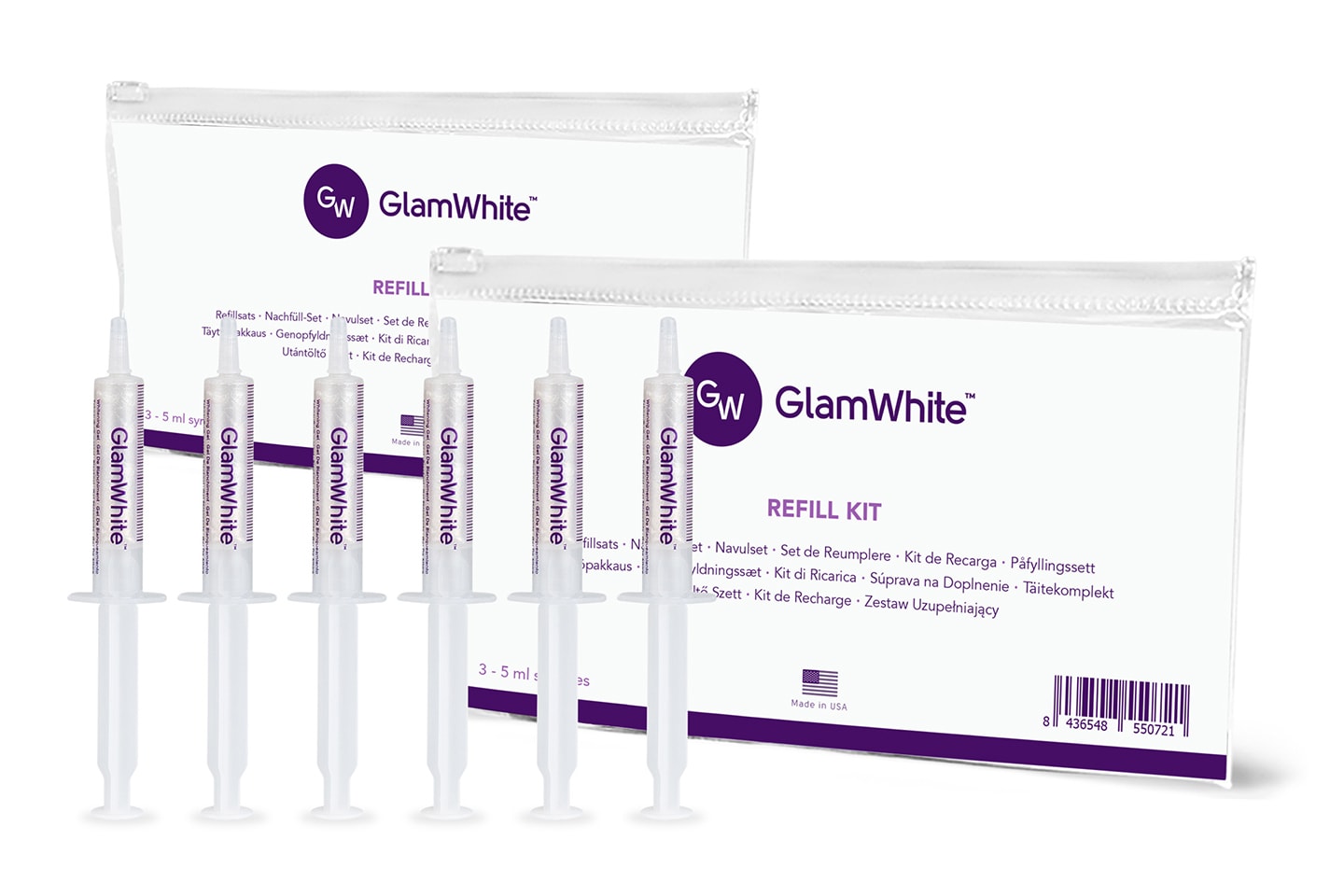 GlamWhite refillsett for tannbleking 5 ml 6-pack (1 av 5)