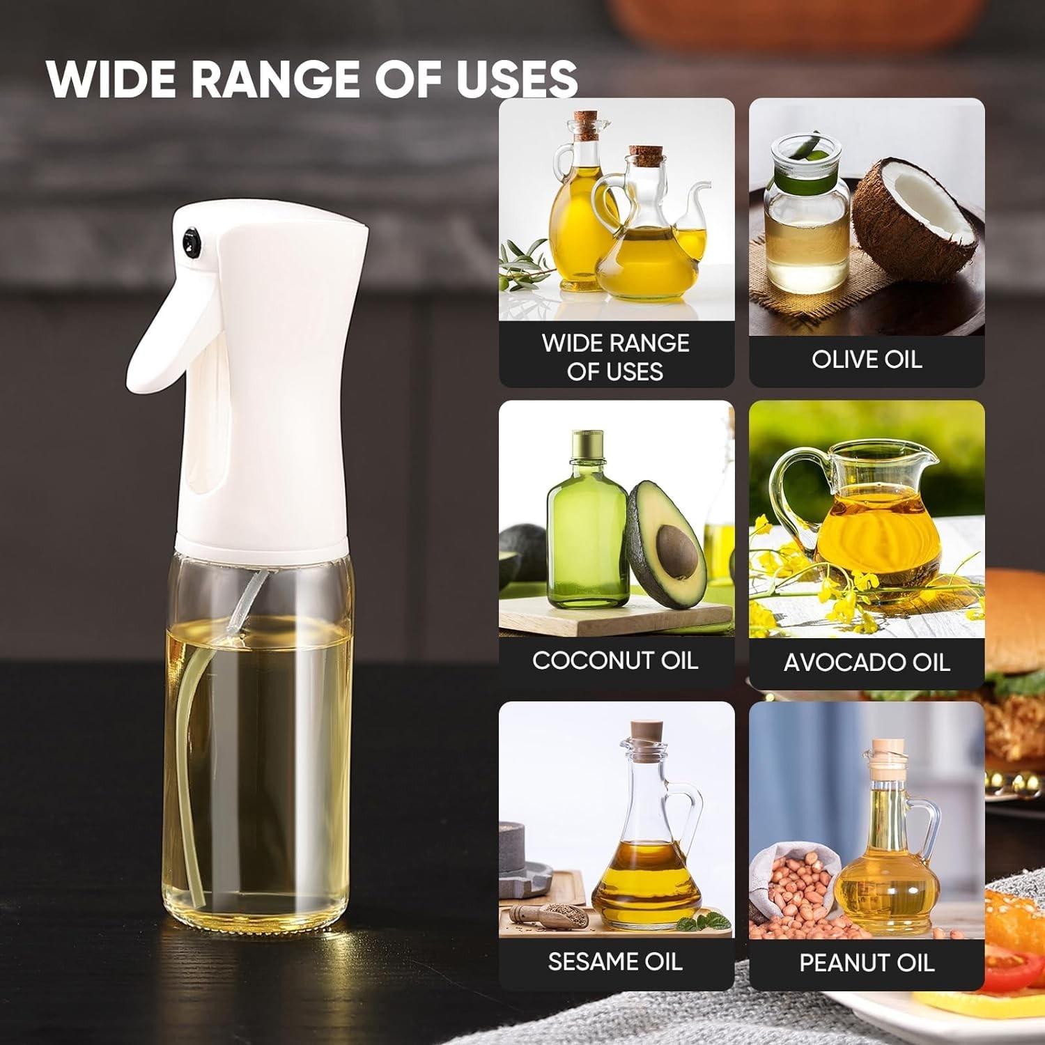 Oljespray spray flaske olje spray flaske olivenolje 300 ml (6 av 9)