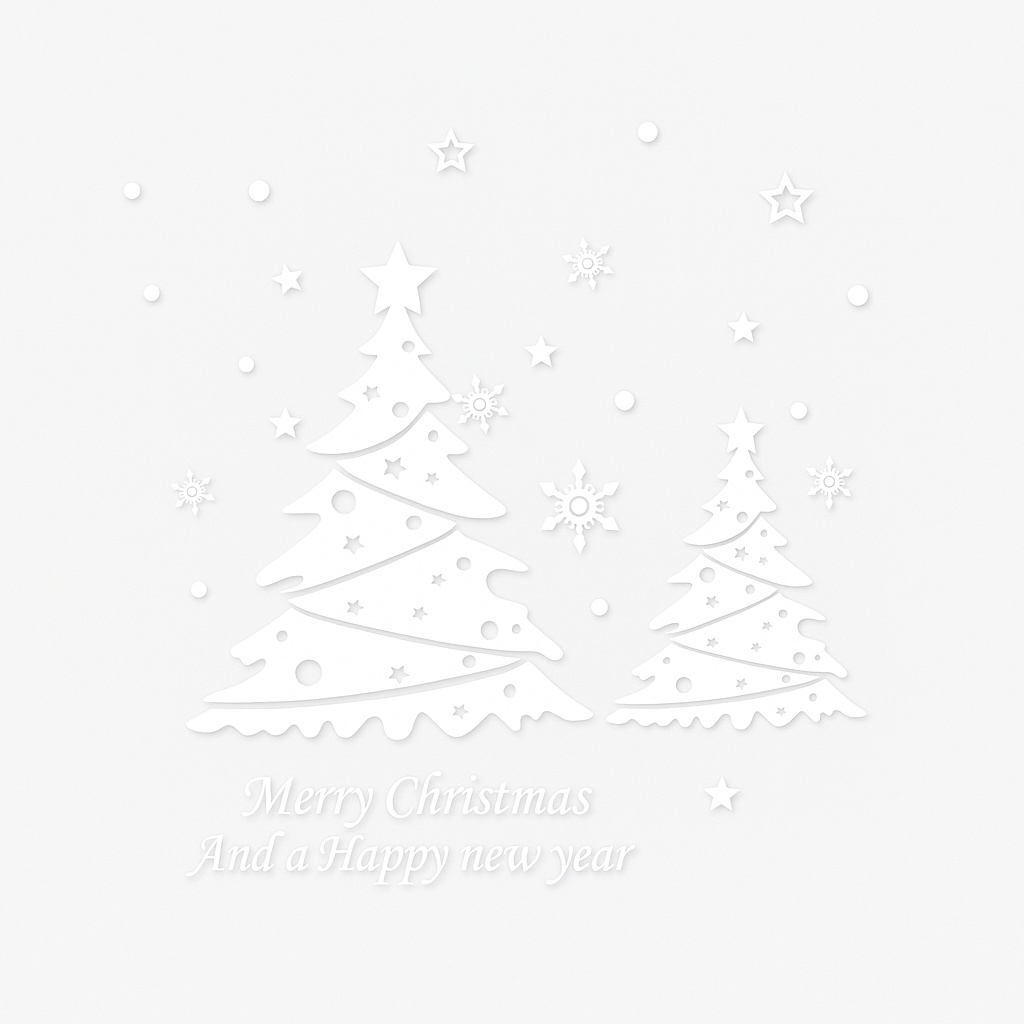 Vindusdekal / Veggdekal med juletre og snøfnugg