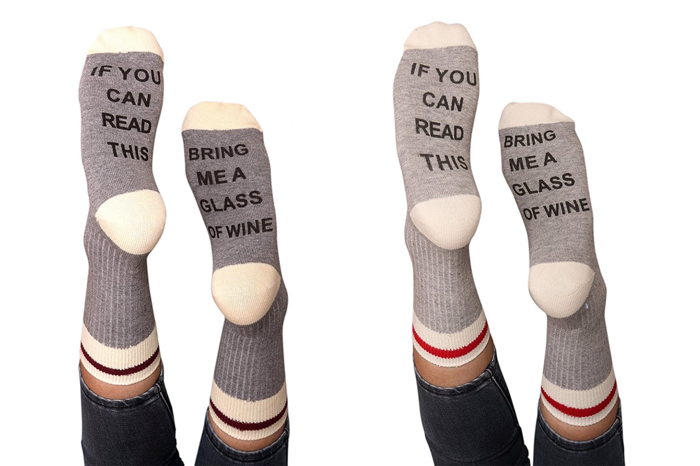 Morsomme sokker med tekst på undersiden 1 eller 2 par (1 av 6)