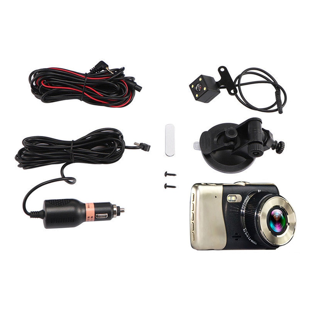 4-tommers DVR bilkamera dashcam med to objektiver (2 av 9)