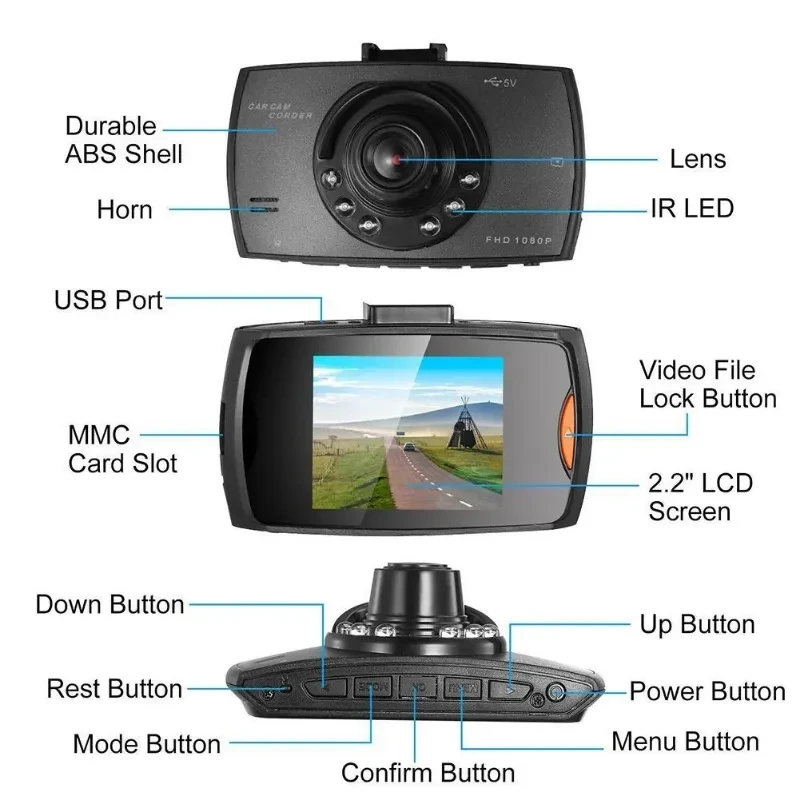 G30 full HD 1080 DVR-dash kamera (3 av 5)