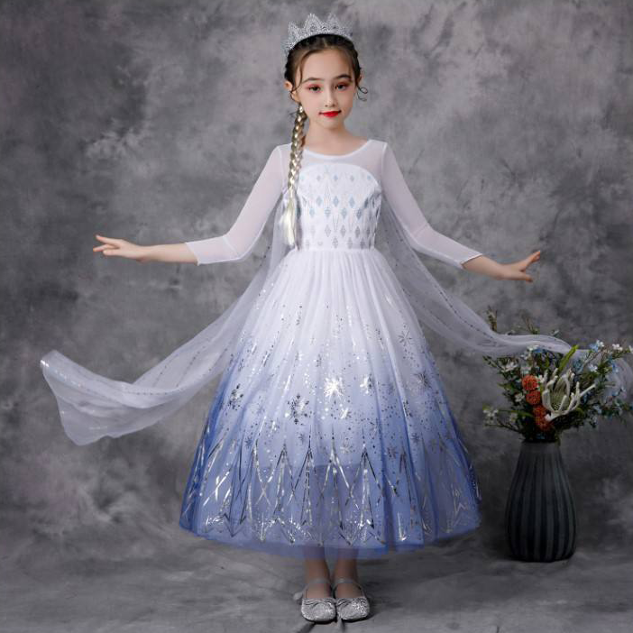 Långärmad prinsessklänning för barn (3 av 9) (4 av 9)