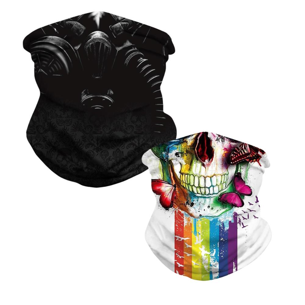 Product Image for 2-Pack Skull Bandana - Snygga Multifunktionella - Svart / vit