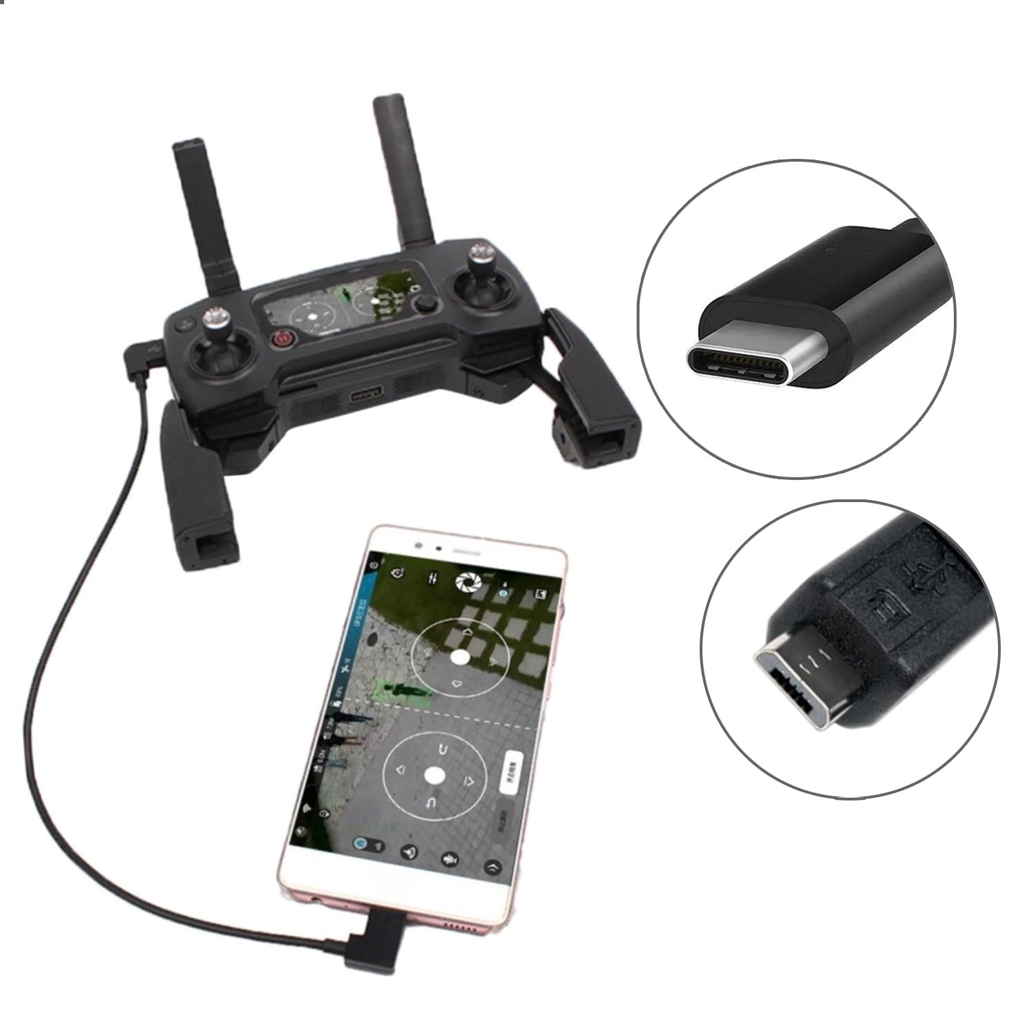 USB-C till Micro-USB-kabel för DJI Mavic Pro / Spark 30 cm