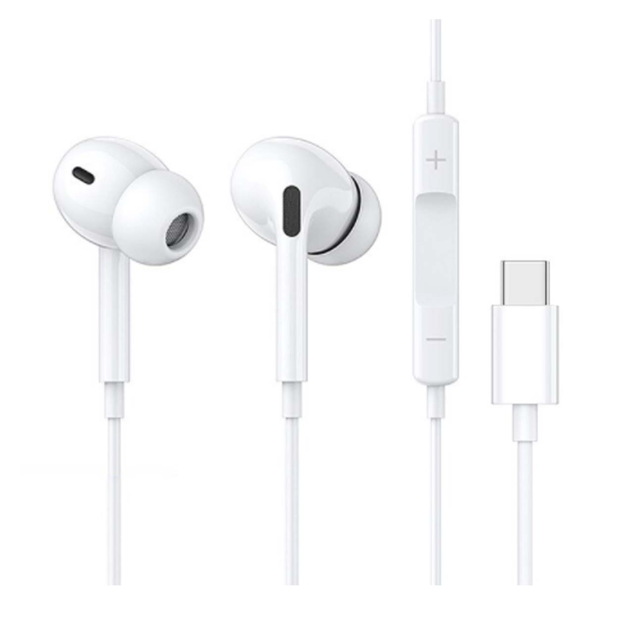 USB-C Pro In-ear Hörlurar med Sladd, Mikrofon, Volymkontroll DAC Vit