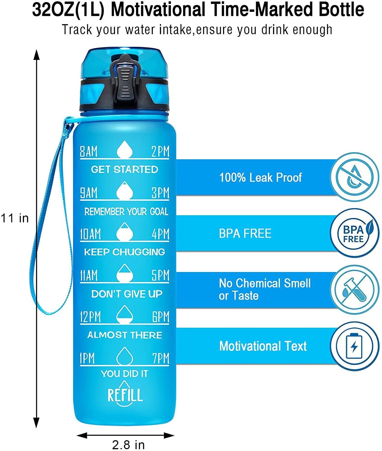 Sportvattenflaska med motiverande tidsmarkör fruktfilter BPA-fritt (4 av 7)
