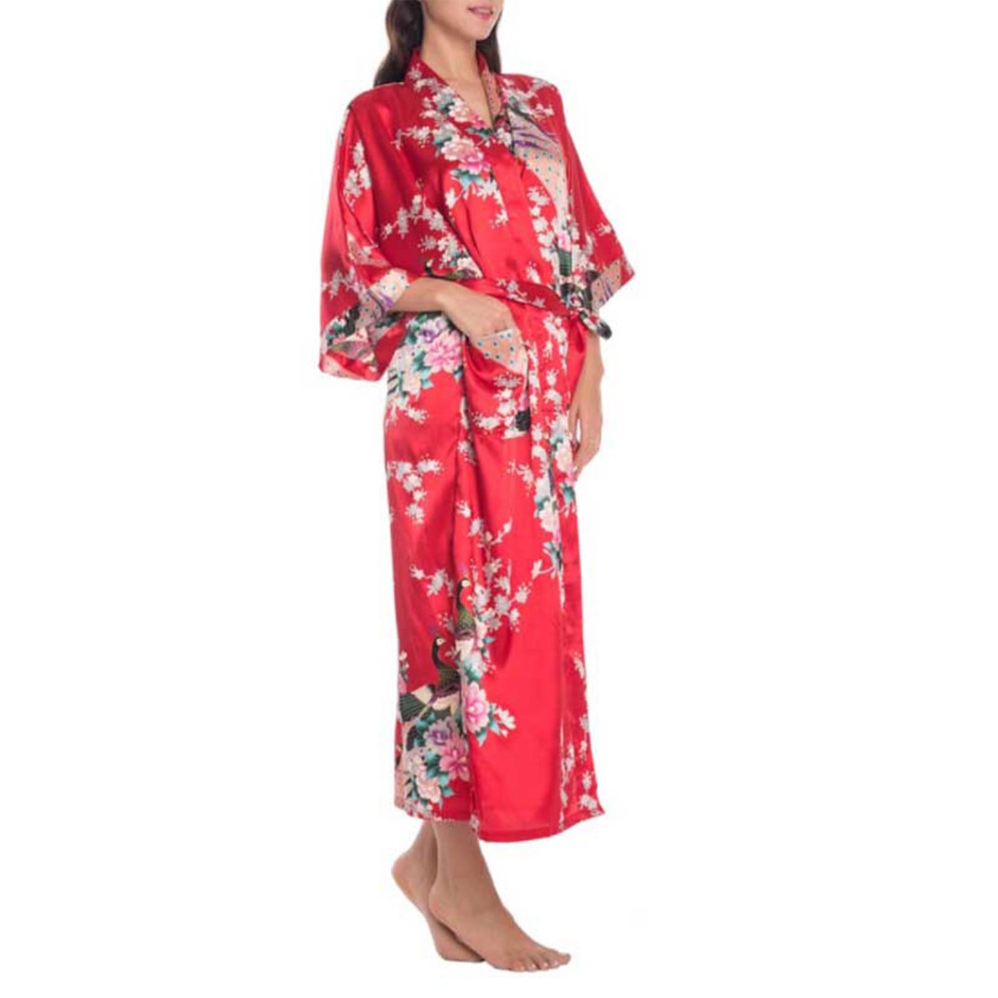 Kimono morgonrock i siden (1 av 15)