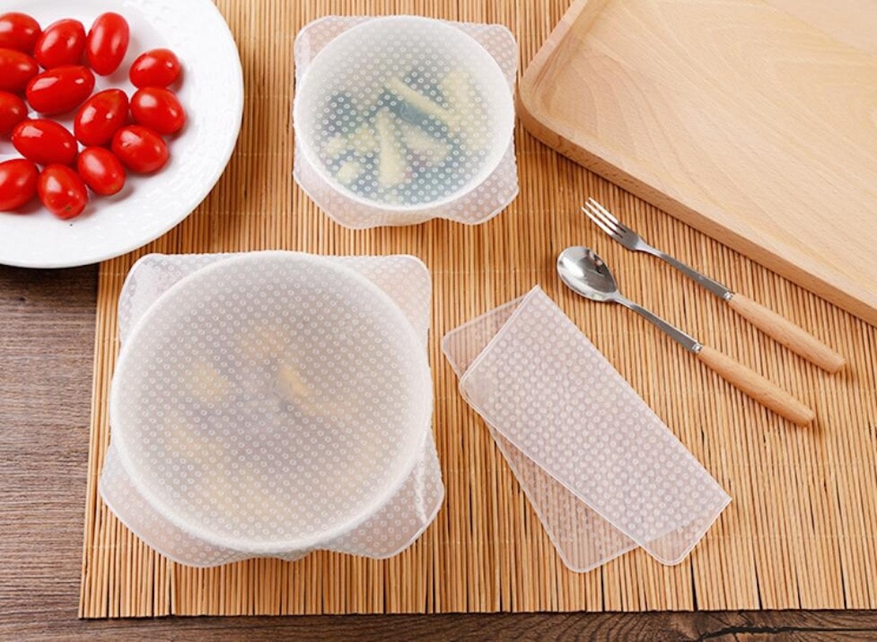 4-pack Återanvändbara Silikonlock - Flexibel Förvaring för Köket (3 av 5)