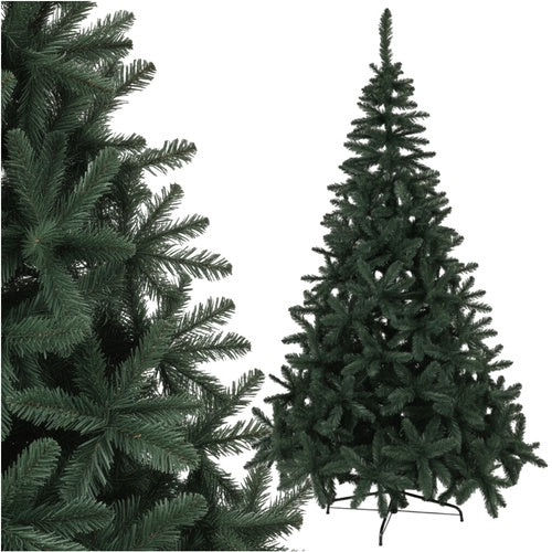Konstgjord julgran 210 cm flamskyddad PVC med stativ grön