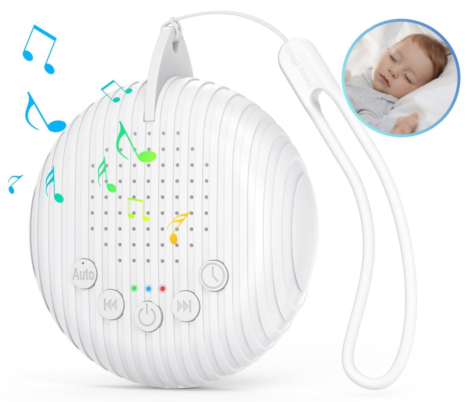 Hvitt støy-maskin med naturlyder og timer