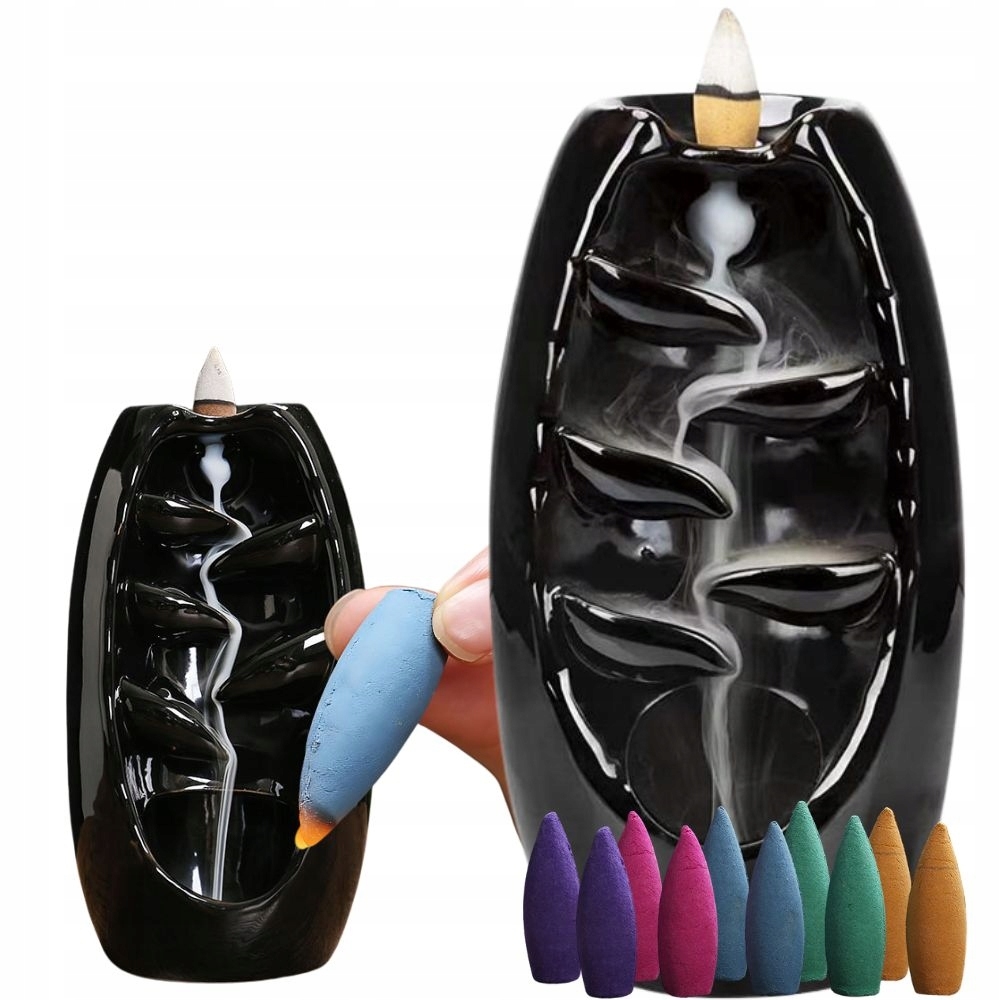 Kreamisk Vattenfall Rökelsehållare Inklusive 10 Rökelsekoner