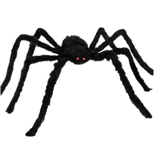 Stor konstgjord spindel 50 cm svart med flexibla ben för Halloween