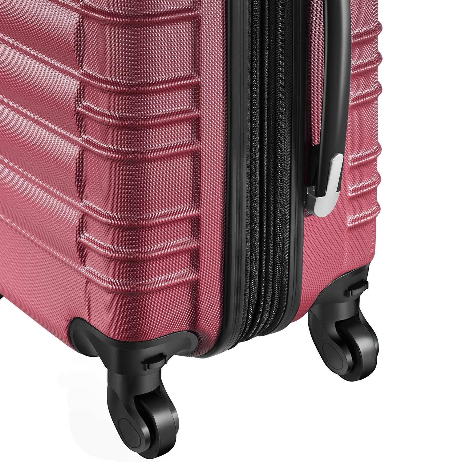Resväskeset Mila - 4 resväskor, bagage med bagagevåg och namntaggar - vinröd (11 av 12)