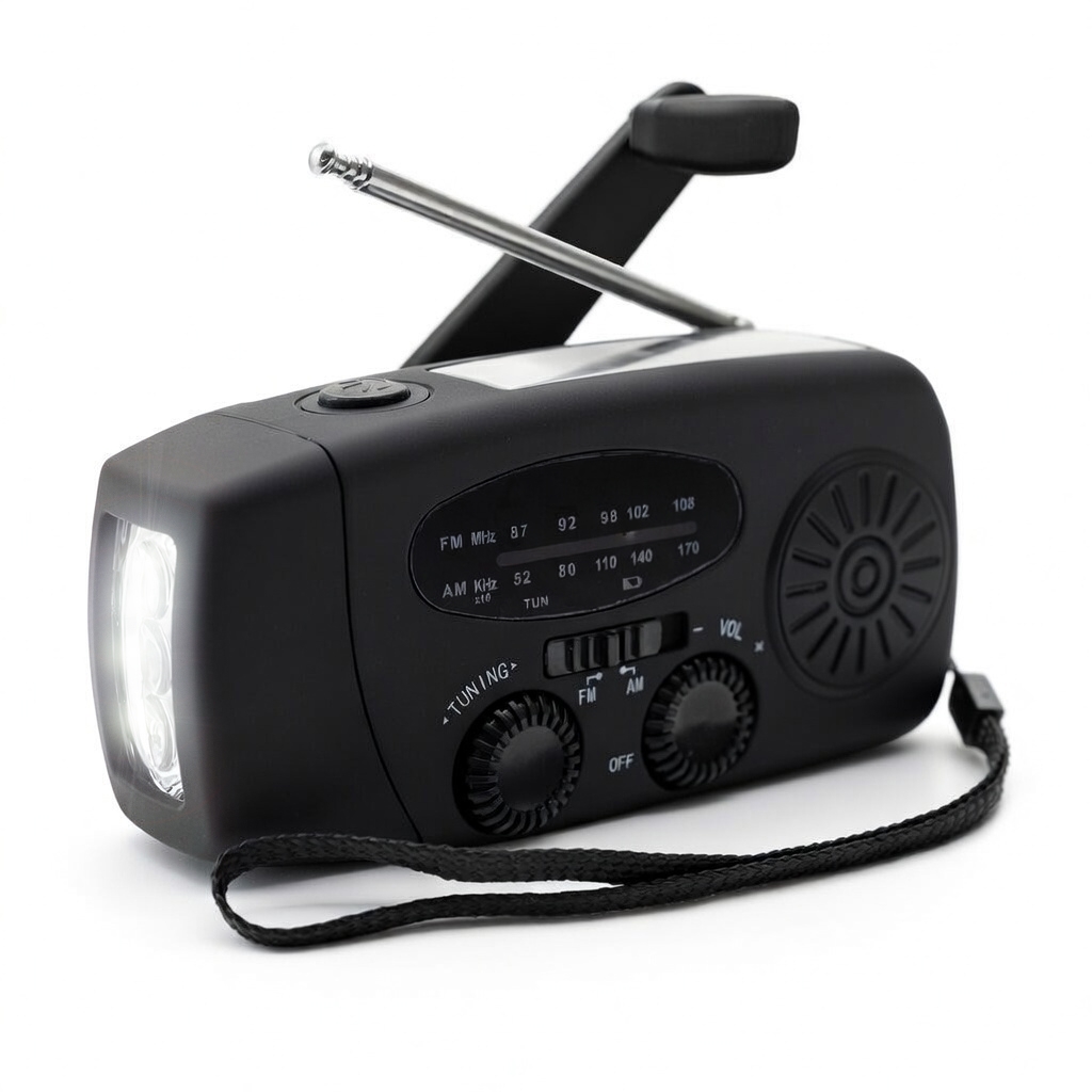 Vevradio med Solcellsladdare / Nödradio & Powerbank 1-pack