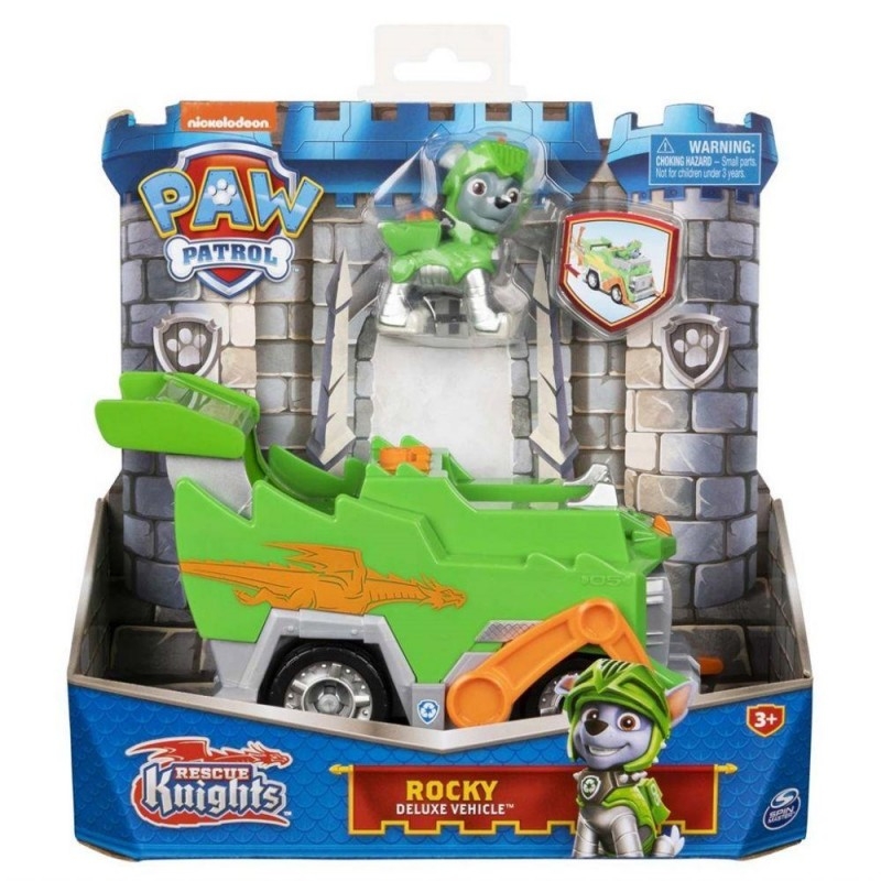 Product Image for PAW Patrol räddnings riddare deluxe bil med Rocky Figur