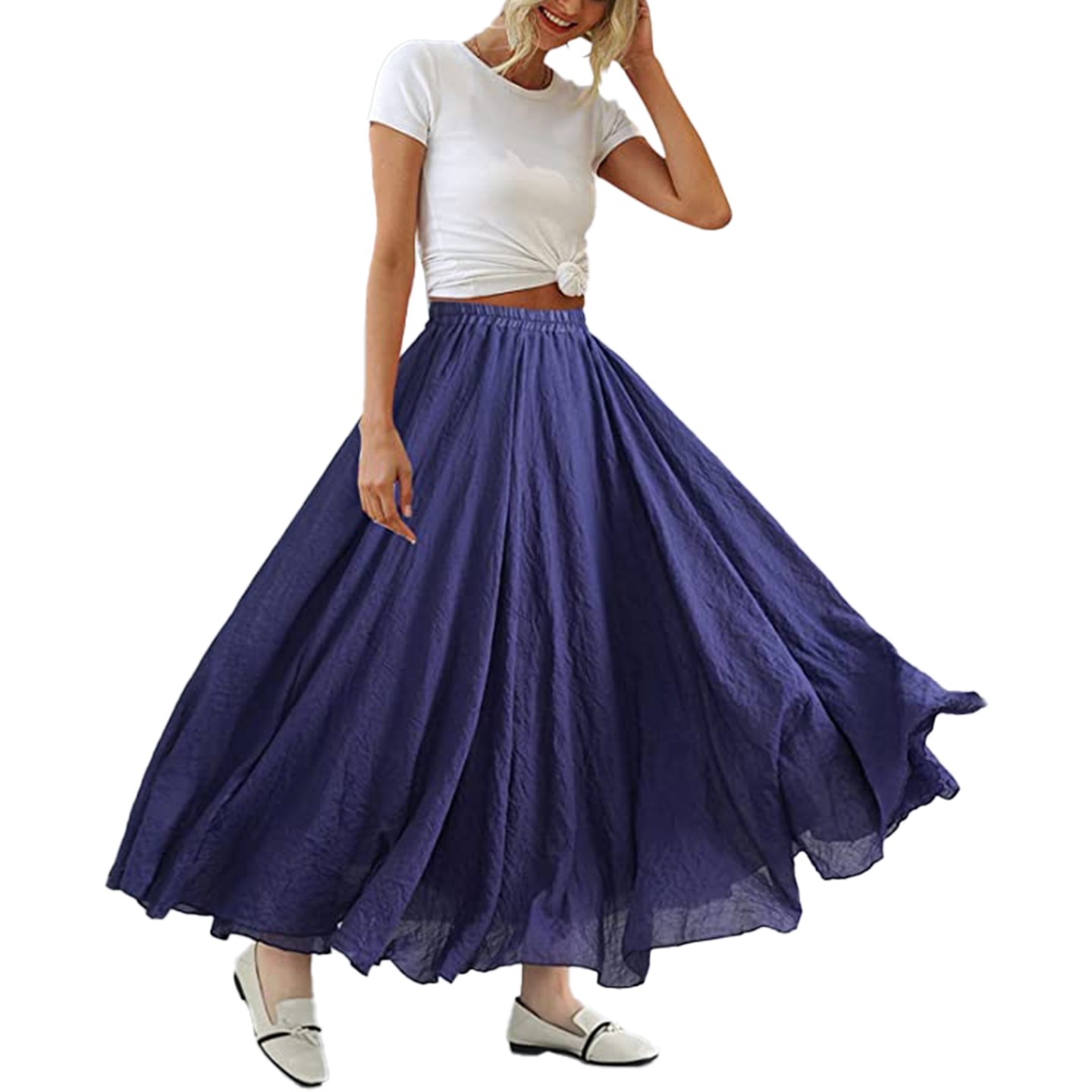 Lång kjol i bomull one size (1 av 21)