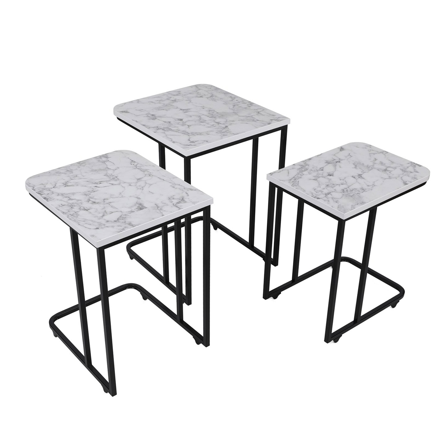 Satsbord med marmormönster 3 delar (1 av 5)