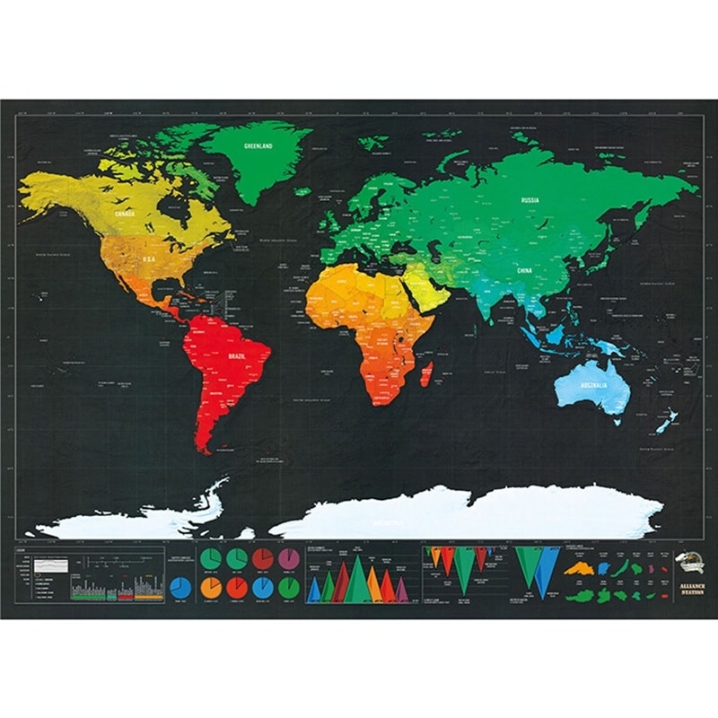 XXL Scratch Map - Världskarta där du skrapar de länder du besökt (22 av 35)