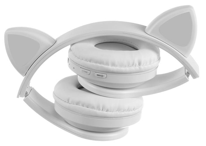 Bluetooth stereohodetelefoner med mikrofon og katteører / LED-lys (4 av 8)