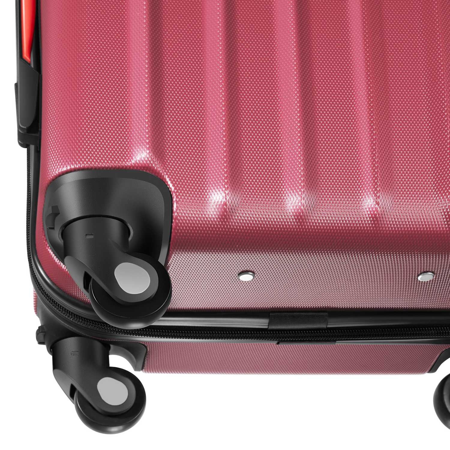 Resväskeset Cleo, 4 resväskor med bagagevåg och taggar - vinröd (11 av 12)