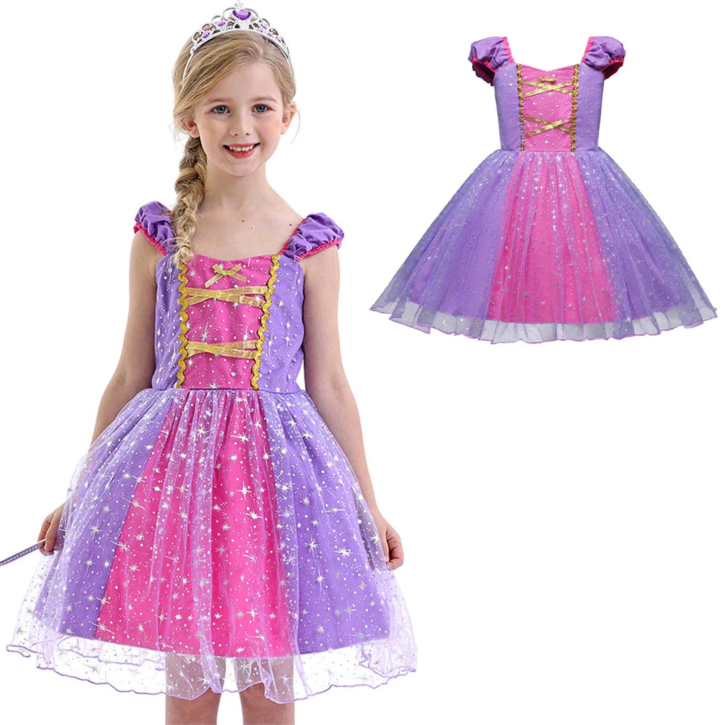 Glittrande prinsessklänning barn (1 av 9)