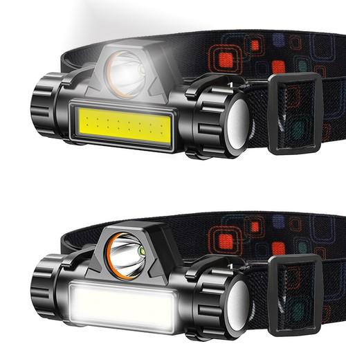 Oppladbar hodelykt 1x CREE LED + 1x COB LED