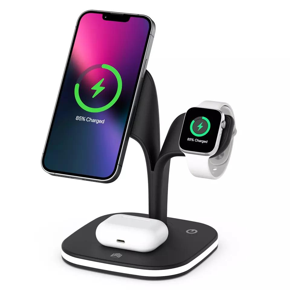 Trådløs ladestasjon for iPhone, Apple Watch og AirPods