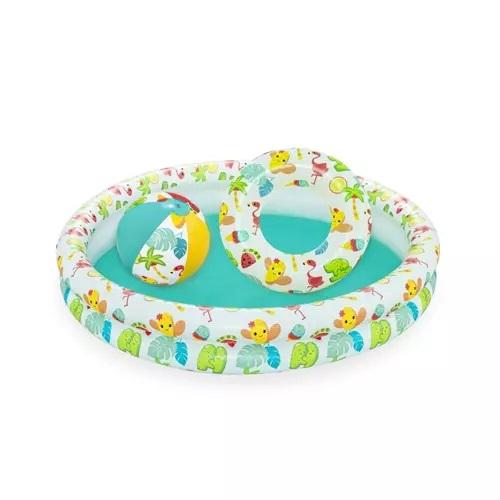 Product Image for Uppblåsbar Pool med badboll och badring - 122cm/20cm