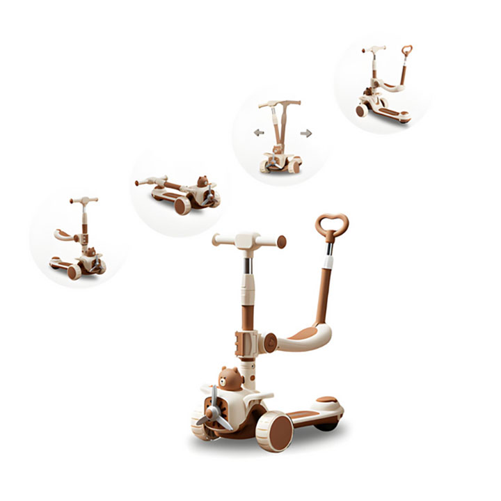 Product Image for FlexiRide Brun 3i1 - Sparkcykel, Balanscykel och Styrbar cykel