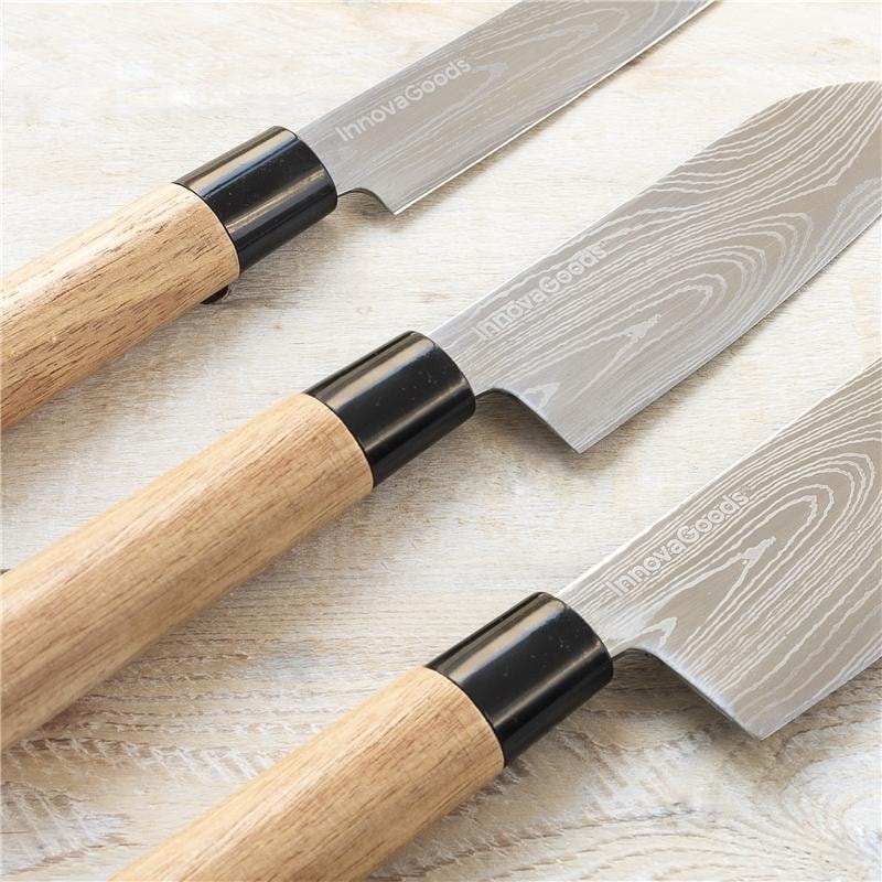 InnovaGoods Knivsett med 3 japanske kniver + veske (1 av 11)