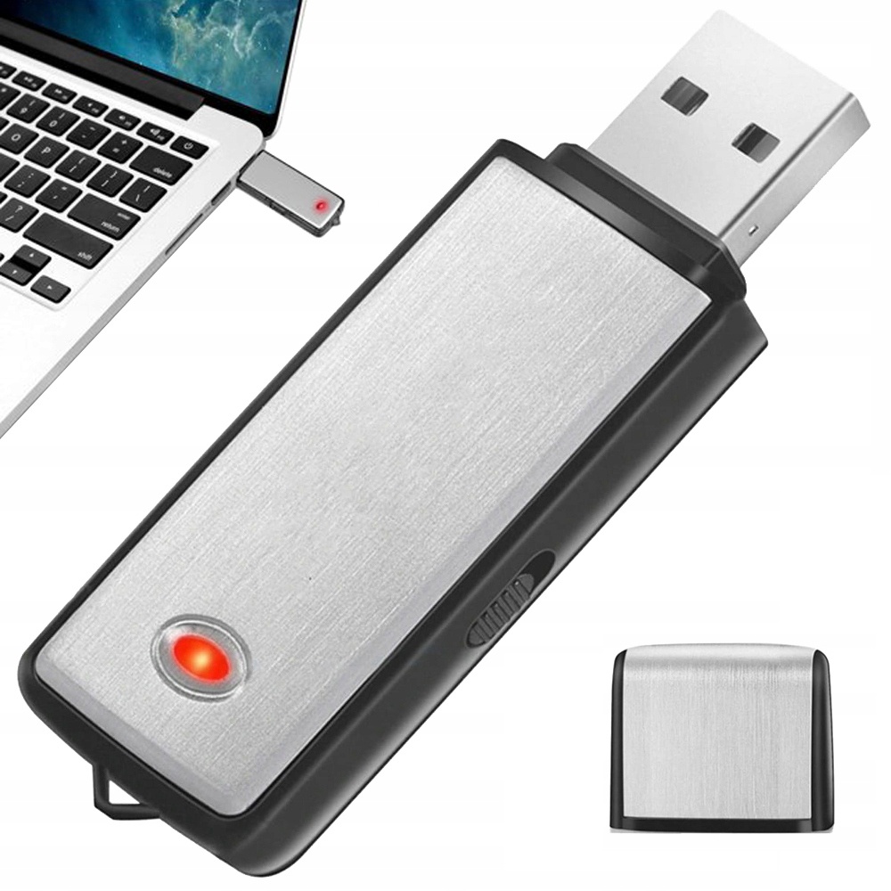 USB ljudinspelare 8GB minnessticka och diktafon