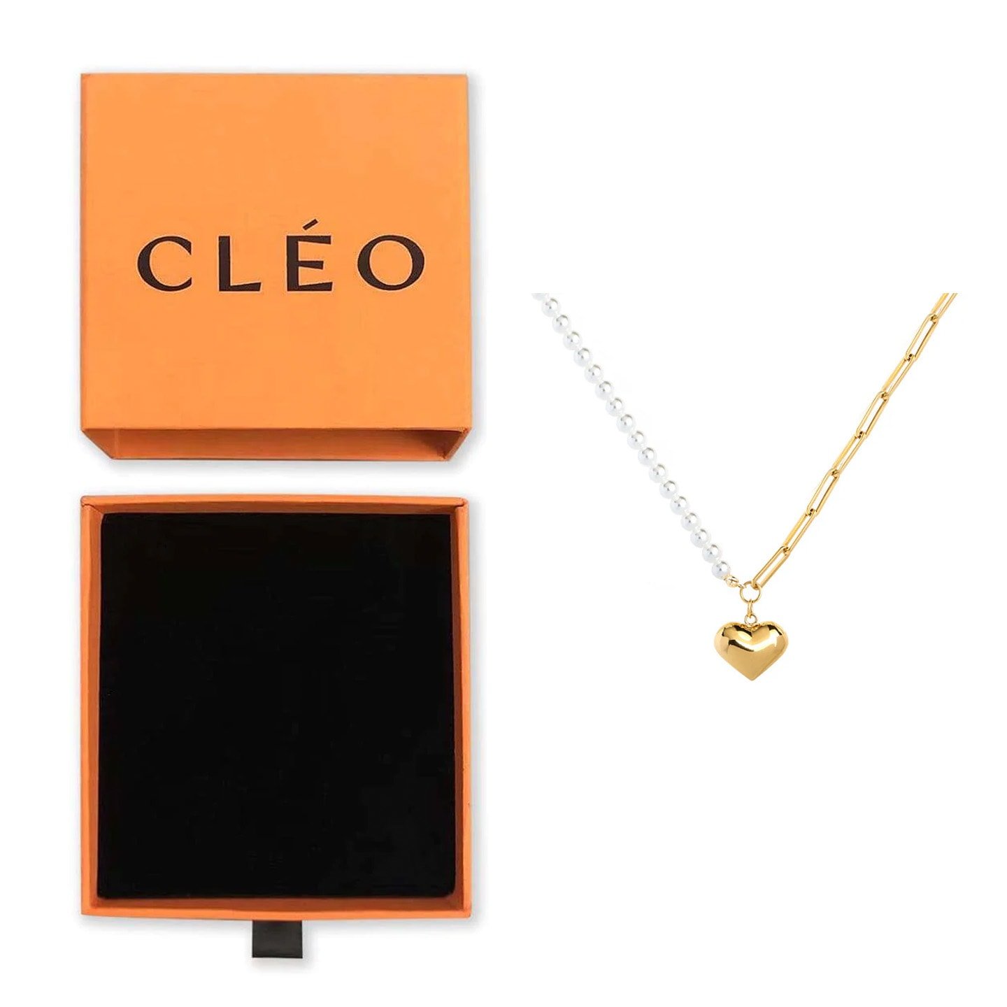 CLÉO - Corazon halsband i guld och pärlor (1 av 6)