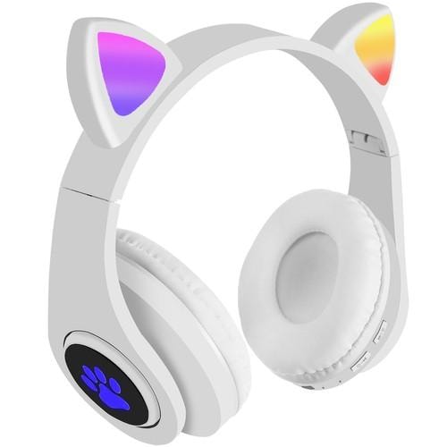 Bluetooth Stereo Hörlurar med mikrofon och kattöron / LED ljus (1 av 8)