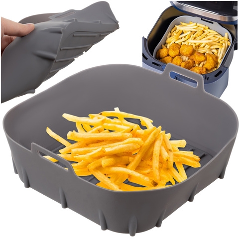Firkantet silikoninnsats til air fryer 20x20cm, non-stick