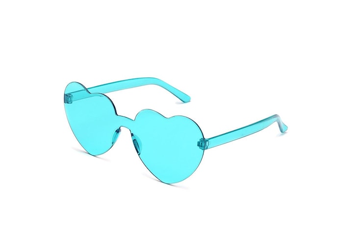 Retro hjerteformede solbriller oversized UV400 for kvinner