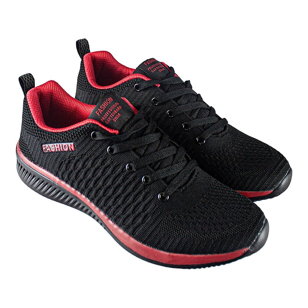 Product Image for Sneakers, Svarte med røde detaljer