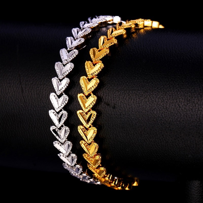 U7 Armband med Hjärtan - Guld (1 av 4)